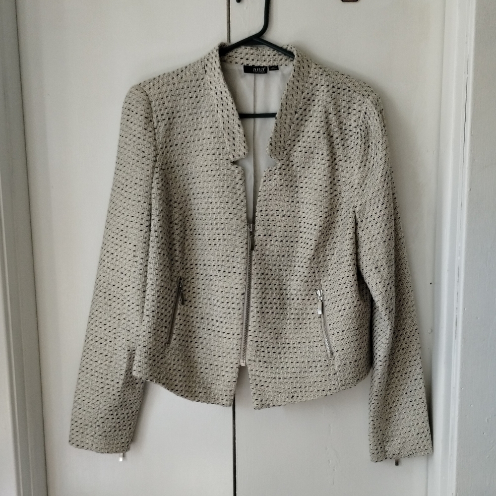 a.n.a Jacket, Cream and black color with Shimmer Size(XL)